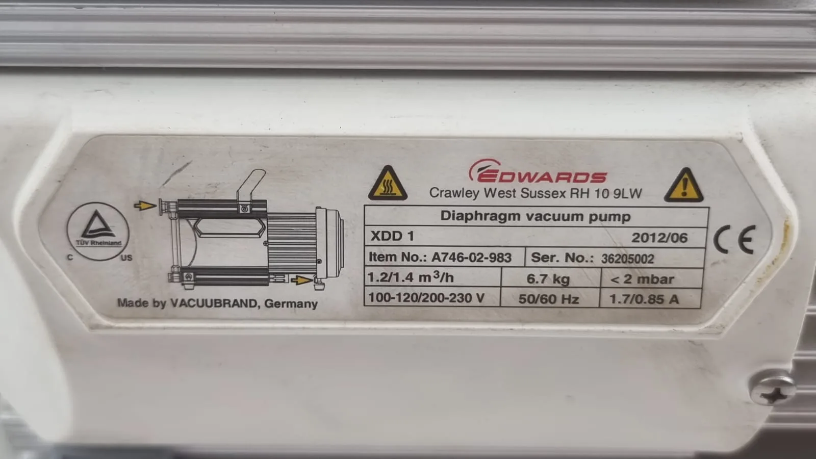 Edwards T-Station Turbo Pumping Station 75 - Diaphragm vacuum pump