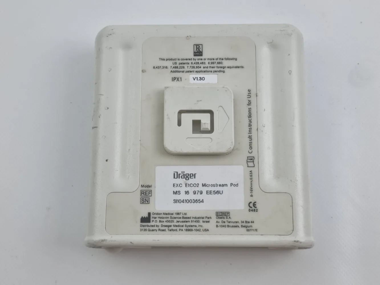 Drager EXC ETCO2 Microstream Pod Capnography Patient Monitoring