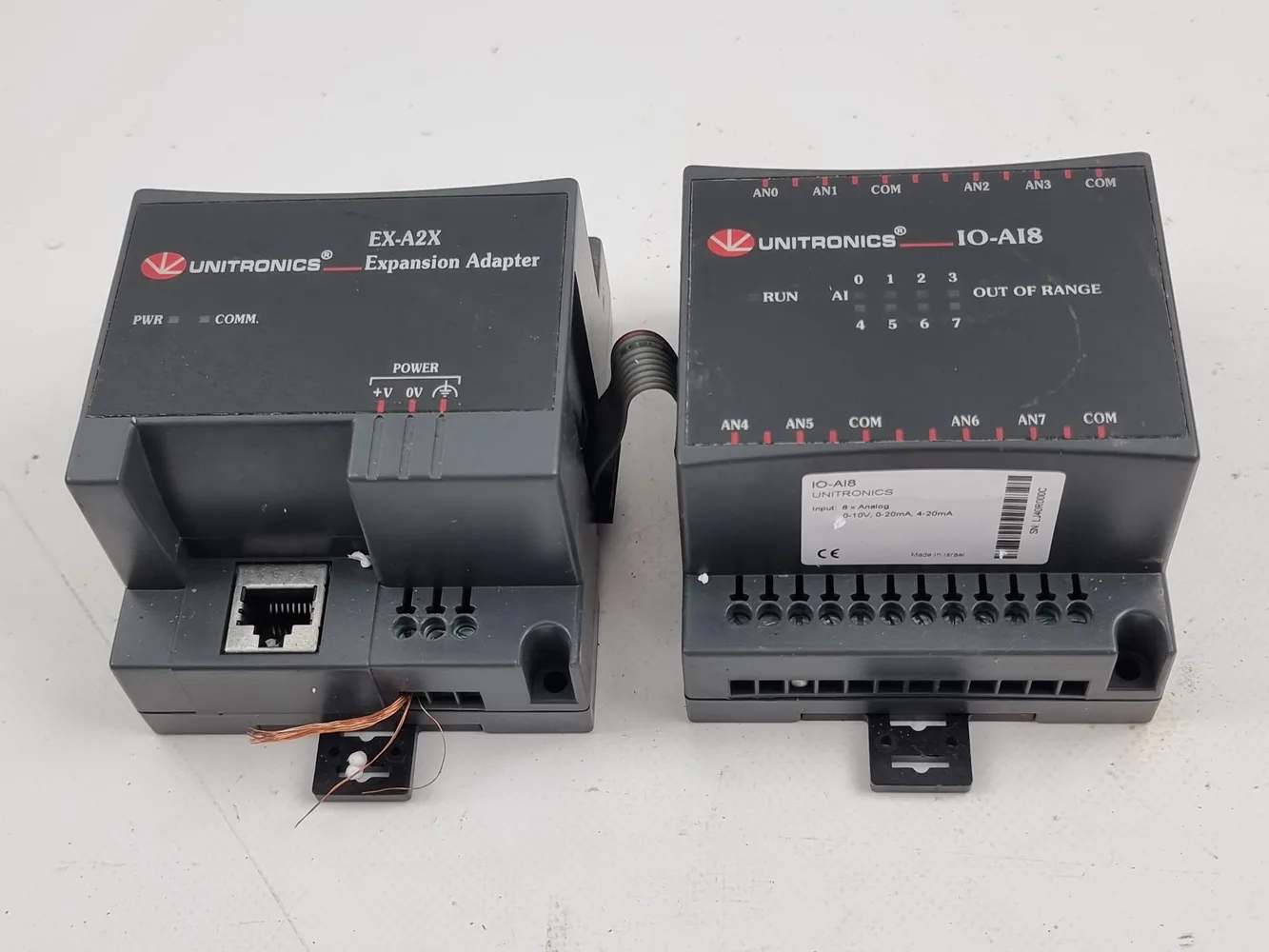 Unitronics io-IO-A18 expansion module with EX-A2X expansion adapter