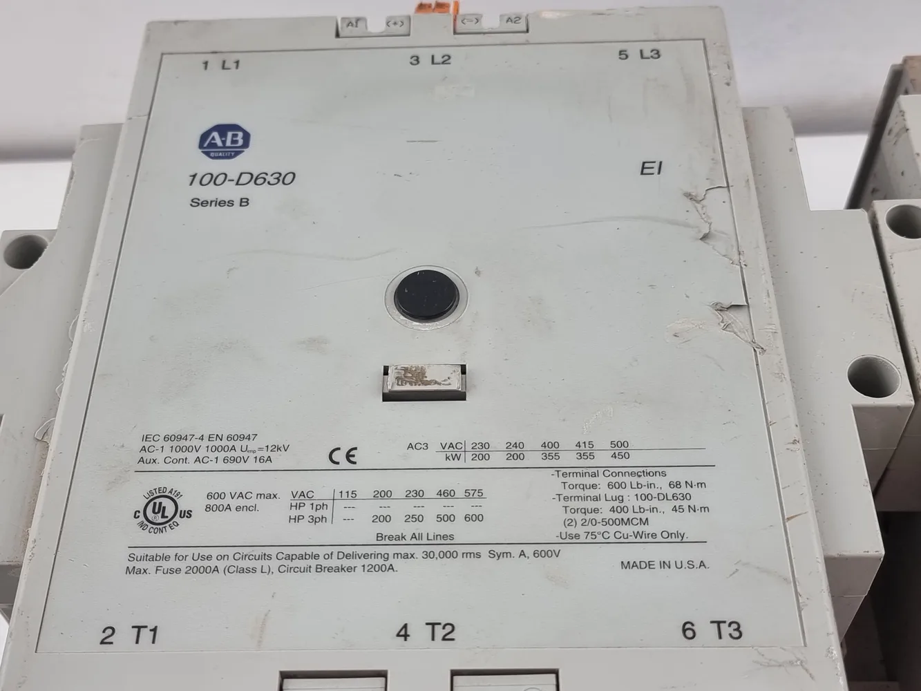 Allen Bradley-100-D630 Contactor SeriesB