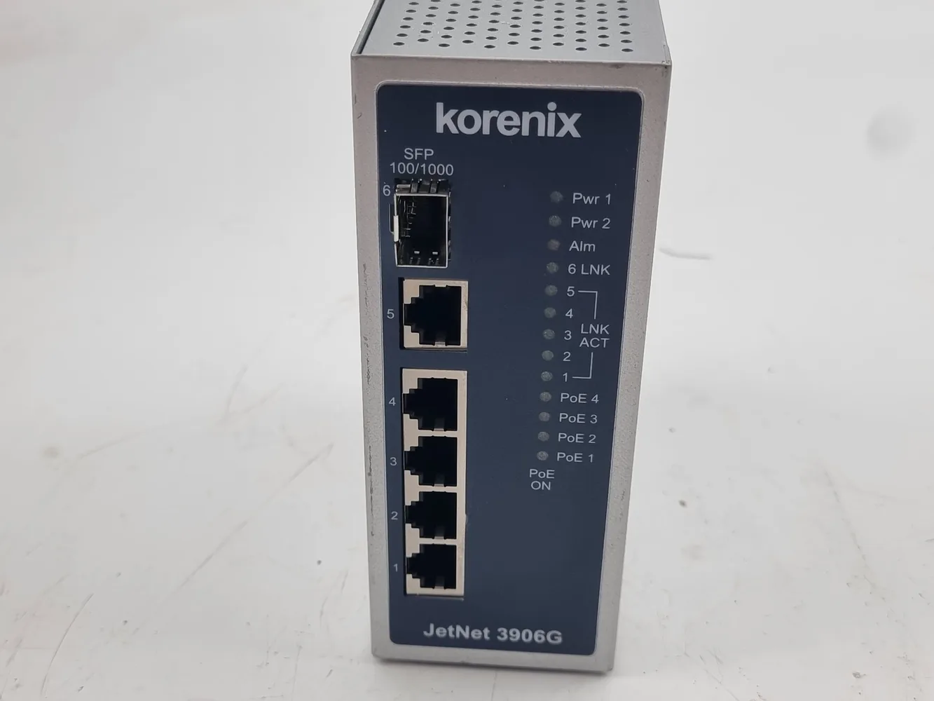 Commutateur industriel 6 ports Gigabit IEEE802,3af-at Korenix JetNet 3906G