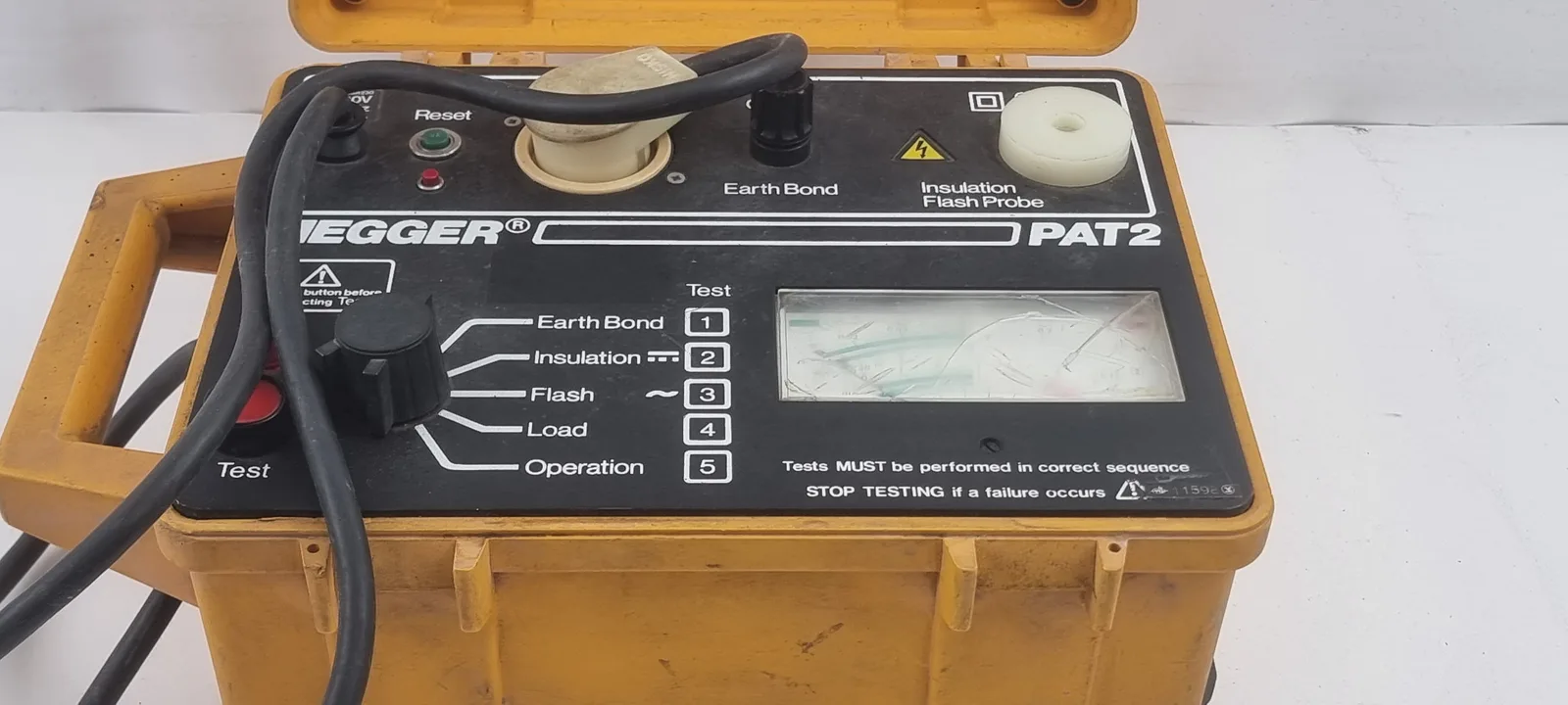 Megger PAT-2 Portable Appliance Tester RS Components 240V 612-243 with hard yell