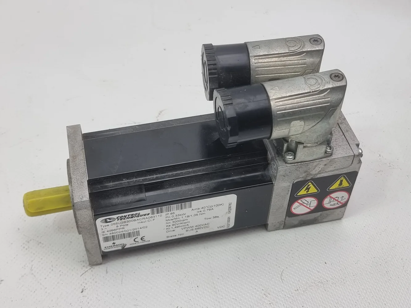 3ph AC Servo Motor 055U2A300BACRA063110 Control Techniques 0.22kW 3000rpm