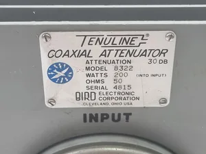 Bird 8322 -200 Watt 50 Ohm 30 dB Tenuline Coaxial Attenuator