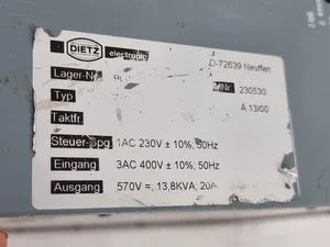 Dietz Electronic UZV 0012-20400 Motor Control Power Supply Module