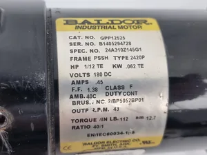 Baldor GPP12525 Electric Gearmotor 180 VDC 112 HP