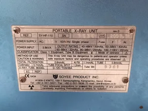 Soyee SY-HF-110 Portable X-ray unit + Cable connector and Probe
