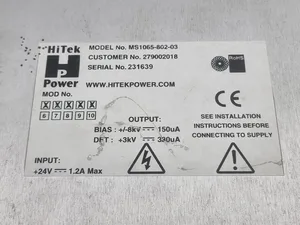HiTek Power Supply MS1065-802-03 Waters MicroMass ZQ Mass Spectrometer