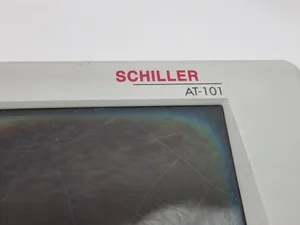 Schiller AG Cardiovit AT-101 ECG EKG Machine + E10R-SH1-BI Medical Cable