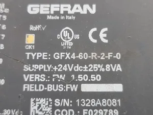 Gefran GFX4-60-R2-F-0 Modular Power Controller, 4 Loop, 60kW, 24VDC