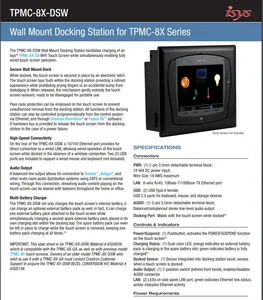 TPMC-8X-DSW Wall Mount Docking Station for TPMC-8X Series+ Integrated Screen