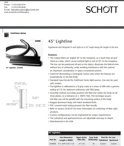 Fostec Schott A08906 Fiber Optic Line Scan Light Guide Cable 6" Slit, 30" L
