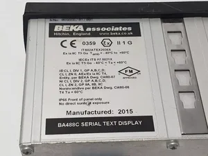 BEKA ENGLAND BA488C SERIAL TEXT DATA GRAPHIC DISPLAY INTRINSICALLY SAFE MODBUS